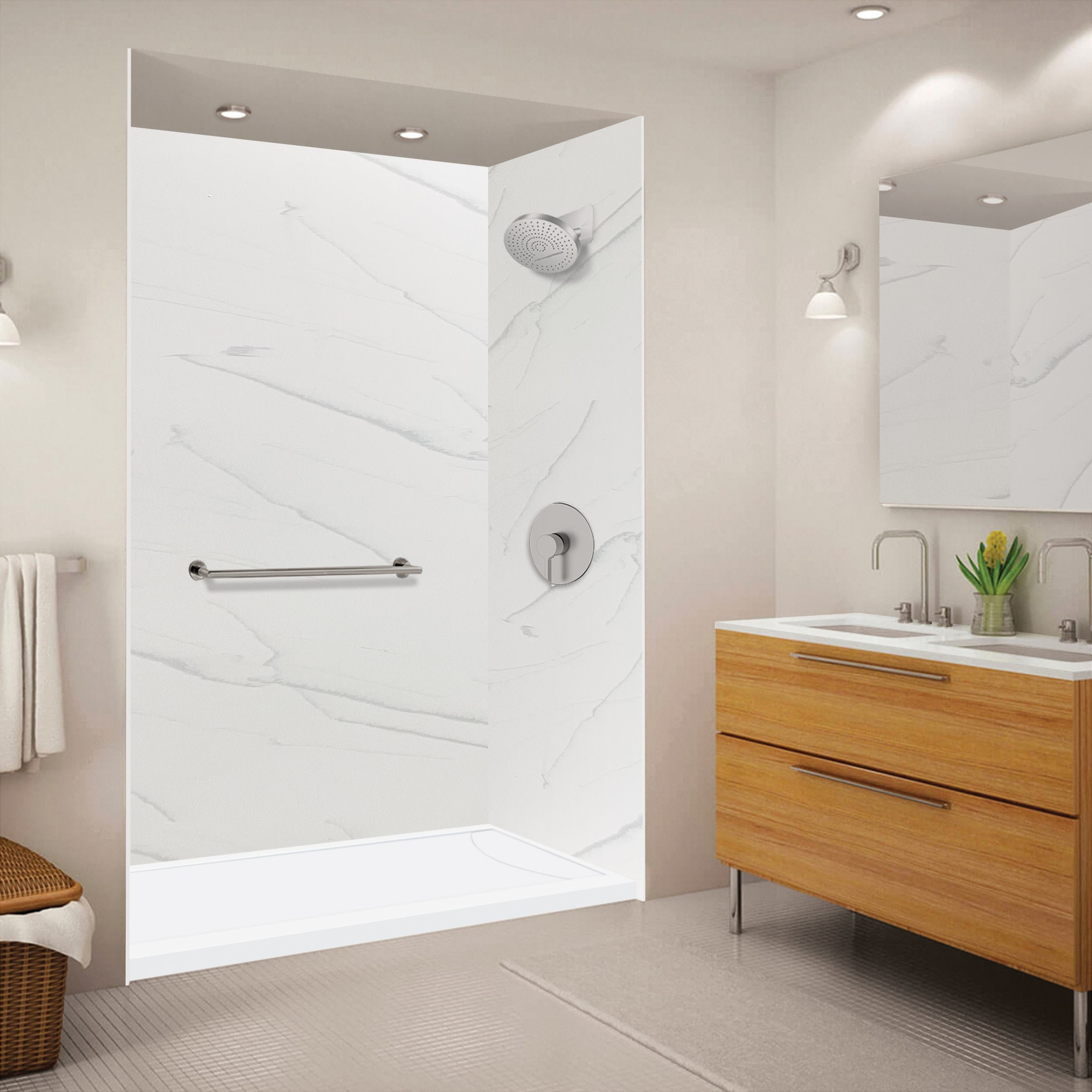 Transolid FSLB6032R 60" x 32" Rectangular Shower Base with Single