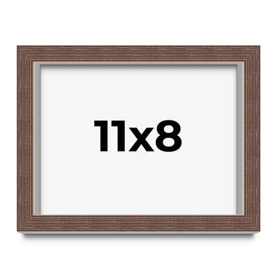11x8 Shadow Box Frame Brown | 1.125 inches Deep Real Wood Rustic