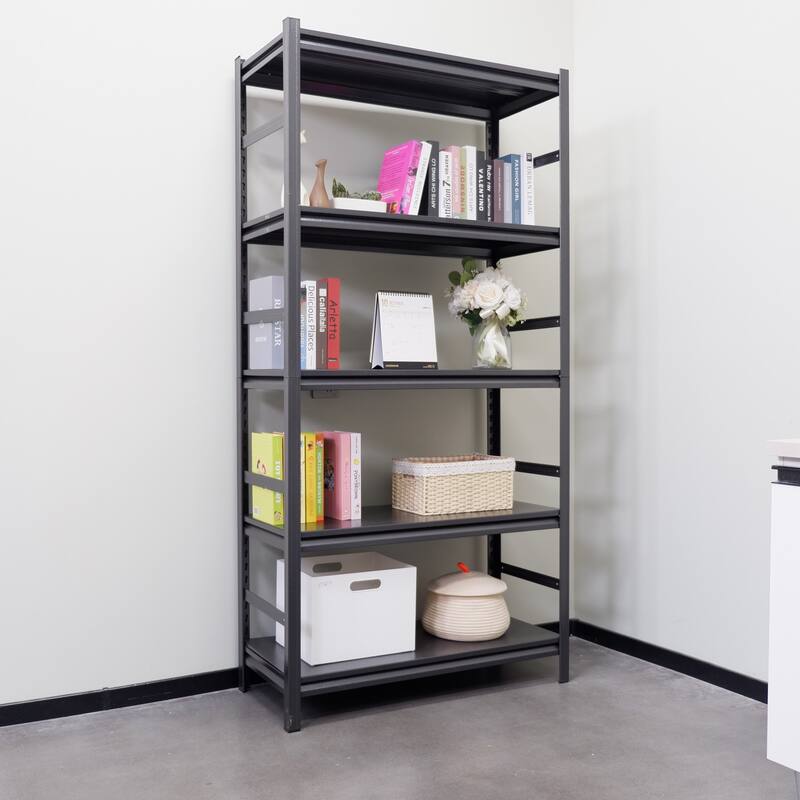 Heavy duty shelving unit with adjustable shelves