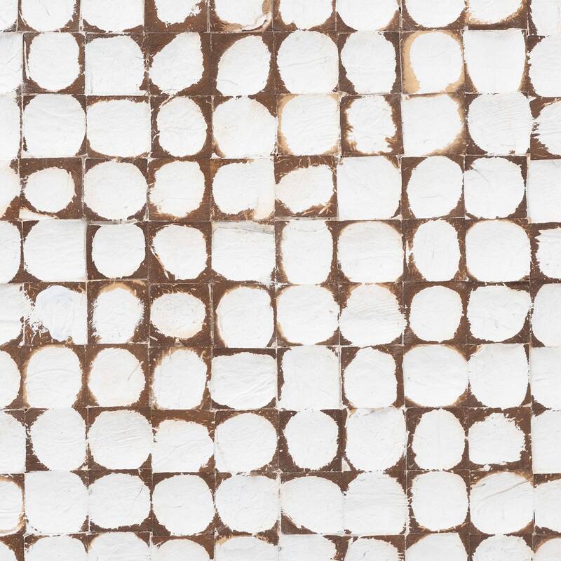 Janella Bohemian Coconut Shell and Acacia Wood End Table