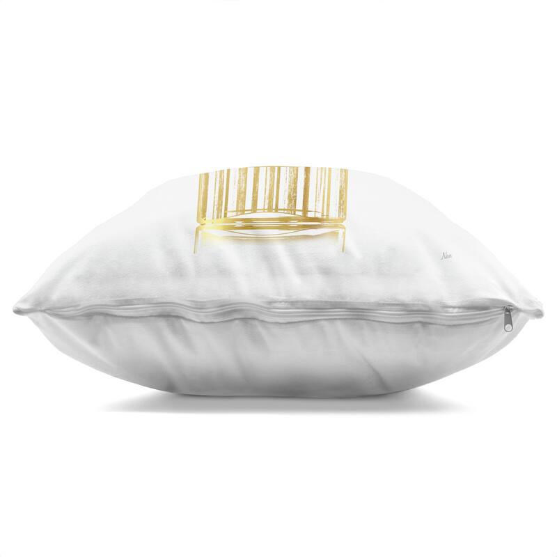 Stupell Gold Bottle with Flowers Decorative Printed Throw Pillow Design by Nan