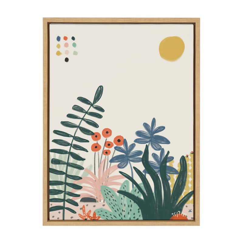 Kate and Laurel Sylvie Zen Garden 2 Framed Canvas by Kelly Knaga - 18x24 - Plastic - Brown