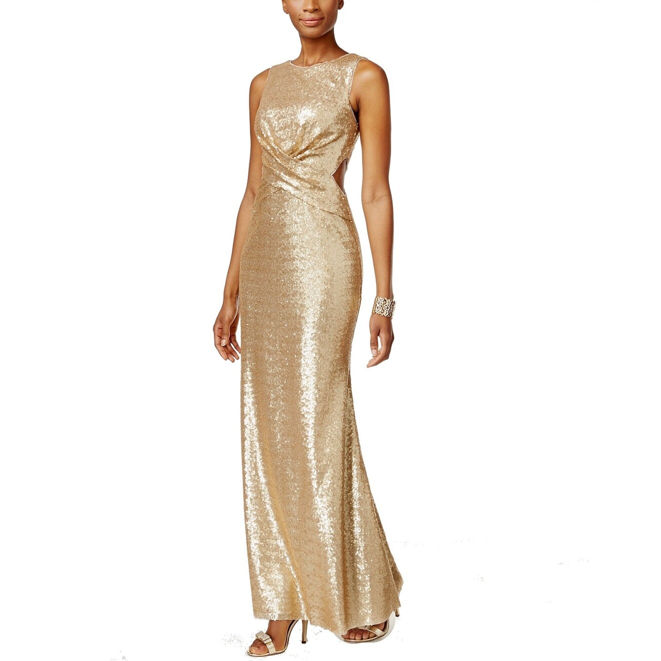 betsy adam gold dress