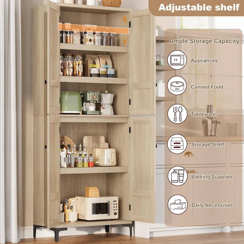 71 Inch Tall Storage Cabinet, 5 - Tier Kitchen Pantry Cabinet
