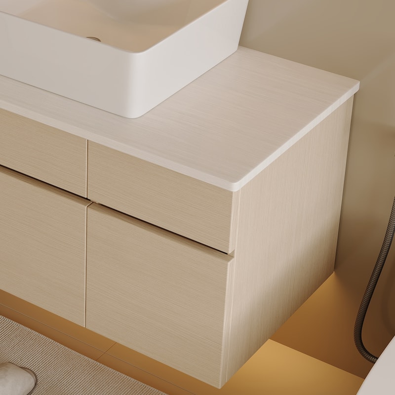 Floating Single Small Bathroom Vanity with Sink
