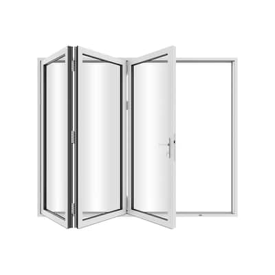 KaMic 96" x 96" 3-Panel Aluminum Patio Folding Door Right to Left-Outswing