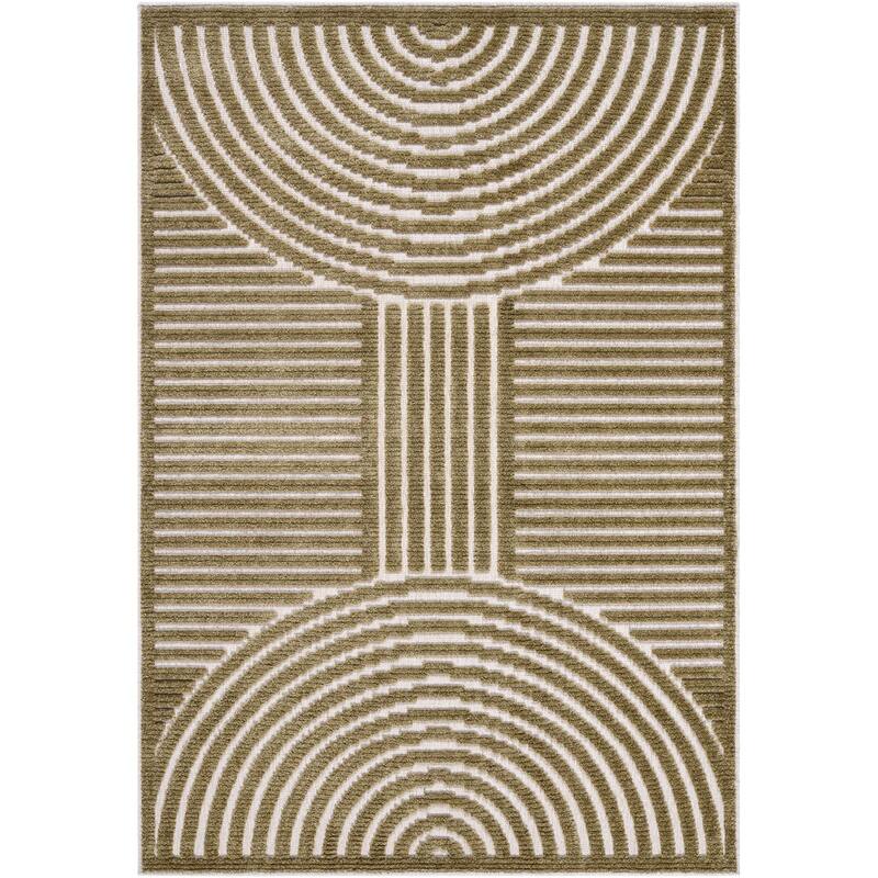 Livabliss Remi Mod Stripe Machine Washable Area Rug