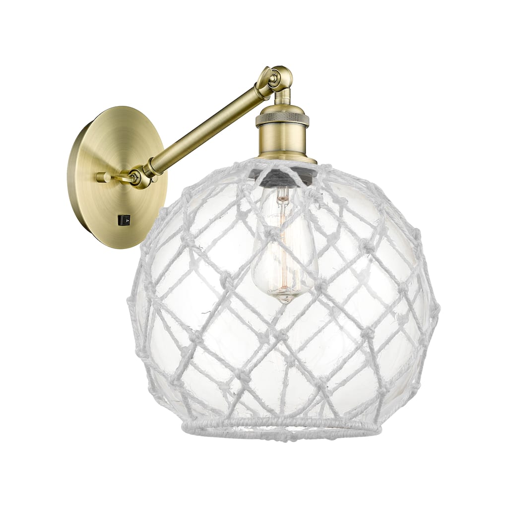 Innovations Lighting Endless Possibilities Ballston - Farmhouse Rope - 1 Light 10" Adjustable Sconce - Arm Adjusts Up and Down