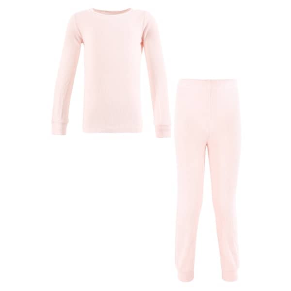 slide 1 of 1, Hudson Baby Girls Thermal Long Underwear Set, Soft Pink Soft Pink - 6