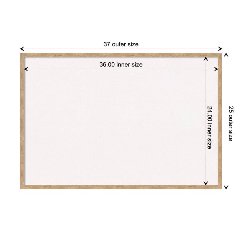 Imprint Wood Framed White Corkboard Bulletin Board - Imprint Light Bronze - Board Size 36x24
