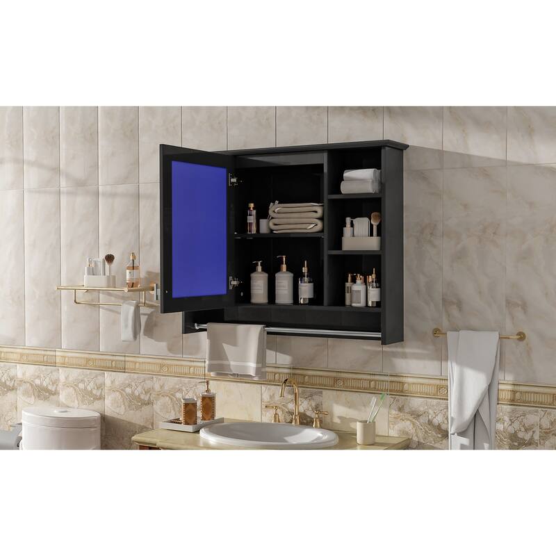 3-in-1 Bathroom Mirror Cabinet, 36-inch Wall Mounted Medicine Cabinet with Adjustable Shelf & Soft Close Door