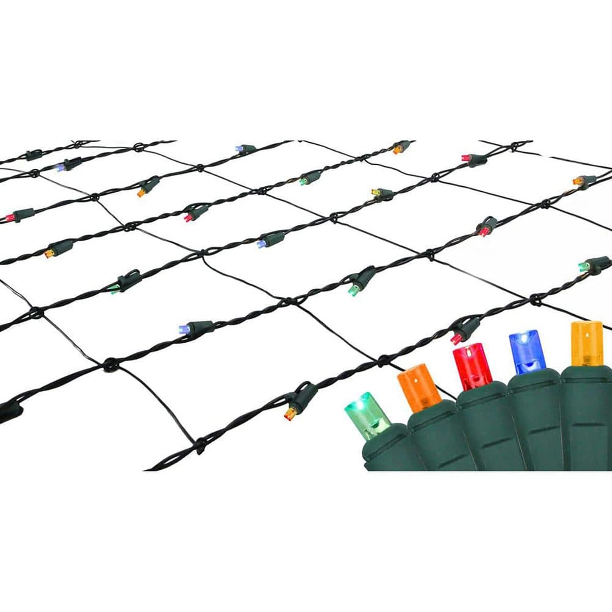 70 LED 4 Foot x 4 Foot Multi-Color LED M5 Wide Angle Net Light Set - Mesh Lights - 4 ft x 4 ft