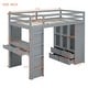preview thumbnail 3 of 17, Twin Size Loft Bed with Large Shelves