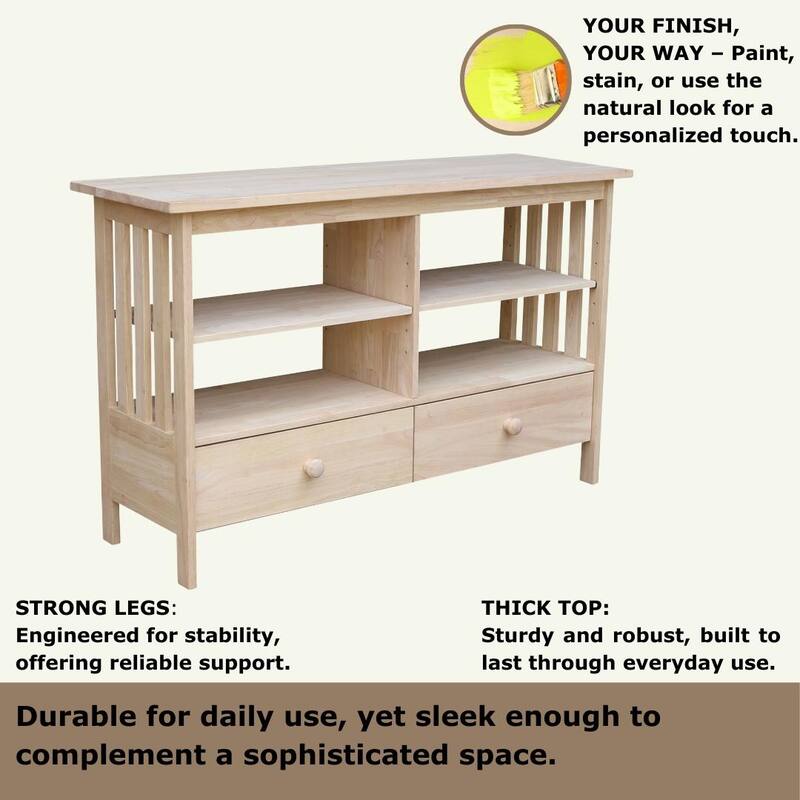 Solid Parawood Mission Entertainment Stand