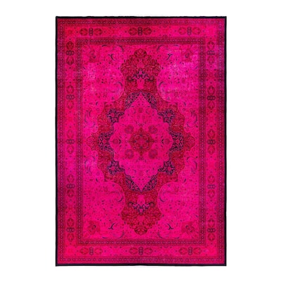 Overdyed, One-of-a-Kind Hand-Knotted Area Rug - Pink - 12' 1" x 18' 0"