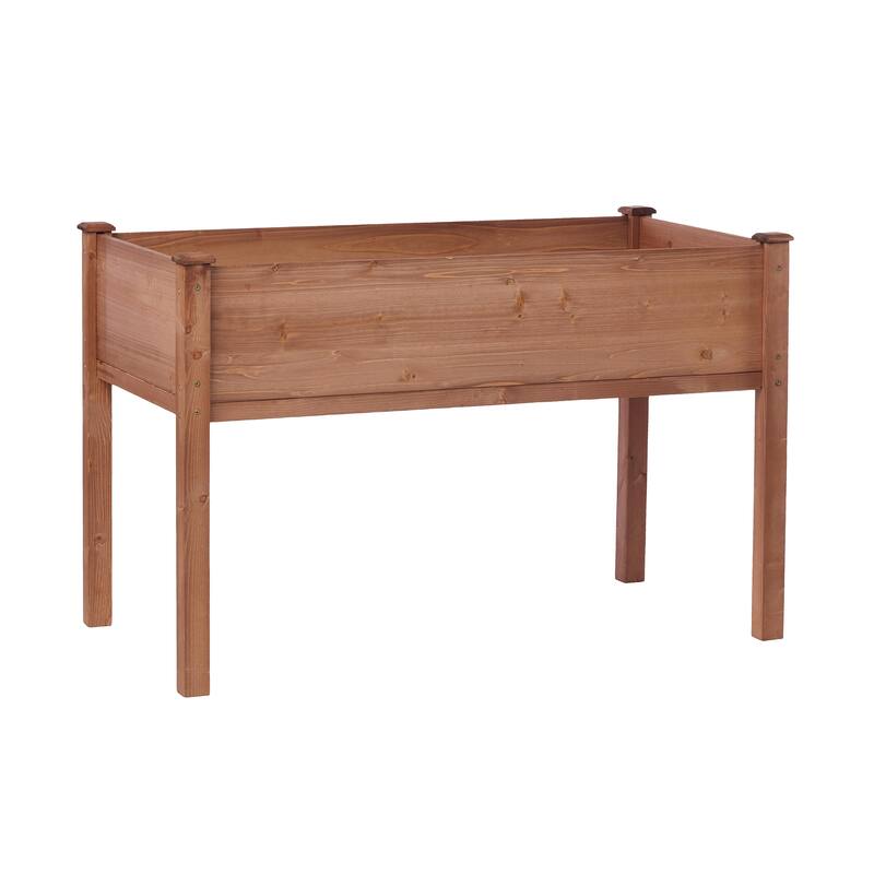 Natural Elevated Planter Box for Outdoor Use with Eco-Friendly Finish