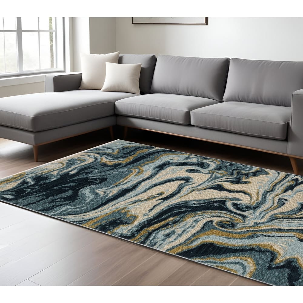 HomeRoots Abstract Modern Runner Area Rug