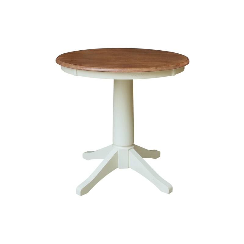 30" Round Pedestal Dining Table with 2 Madrid Chairs