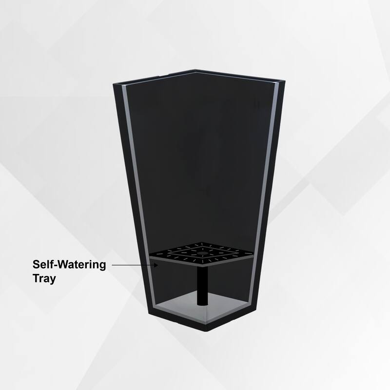 XBrand Modern Square Tapered Planter – 28" or 30" Tall, Indoor & Outdoor Use