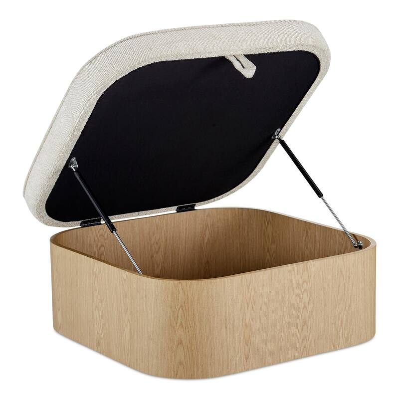 NADAAL STUDIOS Clarisse, Storage Ottoman With Upholstered Seat - 35"W x35"D x17"H