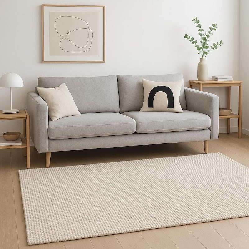HomeRoots Solid Color Modern Rectangle Area Rug - 96 in. x 60 in. x 0.4 in. - 96 in. x 60 in.  x 0.4 in.