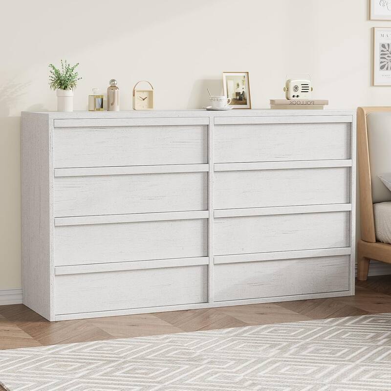 8 Drawer Dresser for Bedroom, 54" Wide Modern Double Dresser Organizer with Large Storage