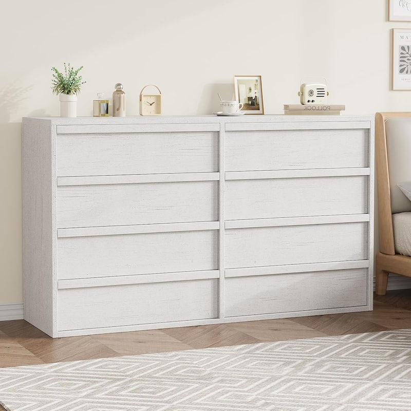 Drawer Dresser for Bedroom, Wide Antique Chest of Drawers with Large Storage, Wooden Dresser Organizer