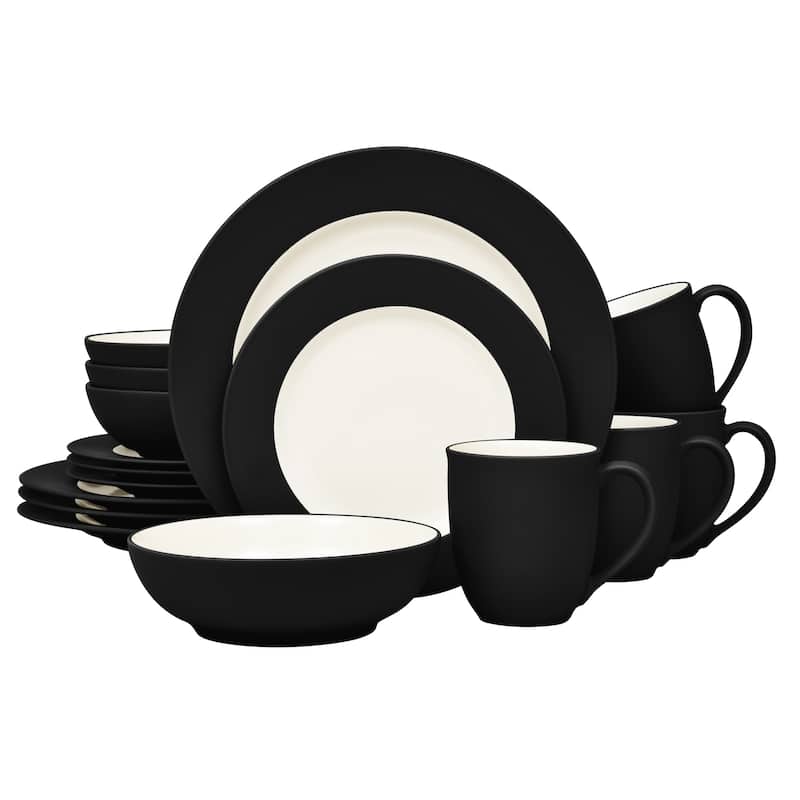 Noritake Colorwave 16-Piece Rim Dinnerware Set, Service For 4 - Graphite