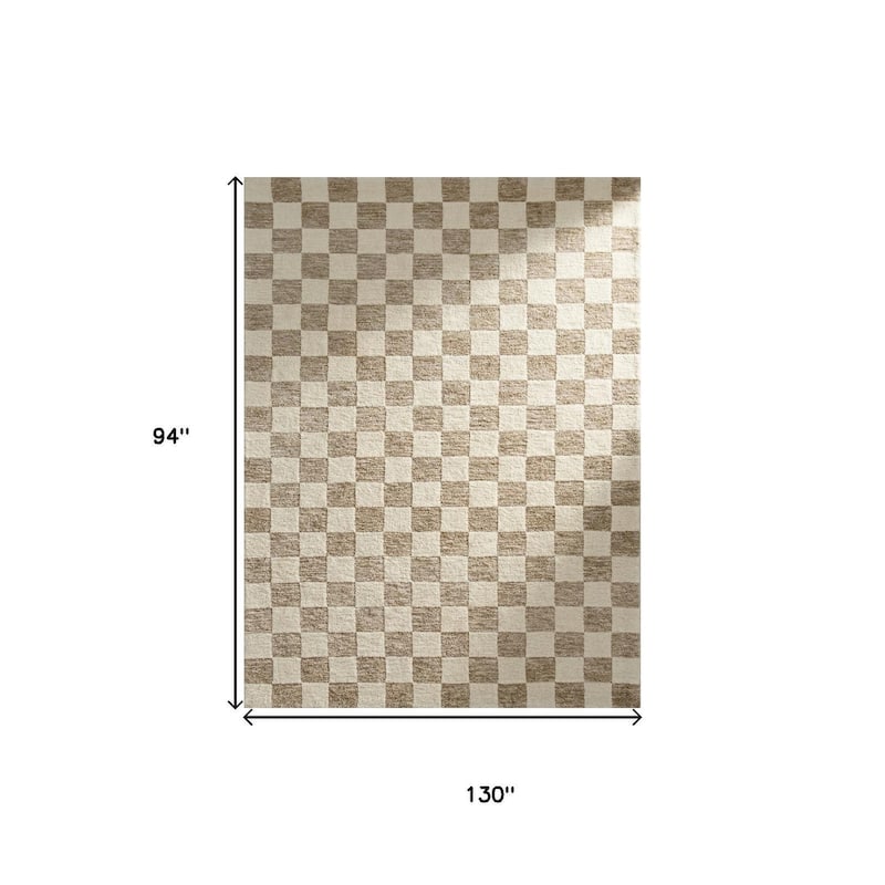 HomeRoots Checkered Modern Rectangle Area Rug - 8' X 11'