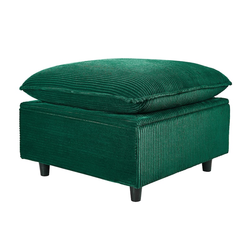 Corduroy 3-Seater Sofa, 4 Pillows, Breathable Fabric and Thick Cushions