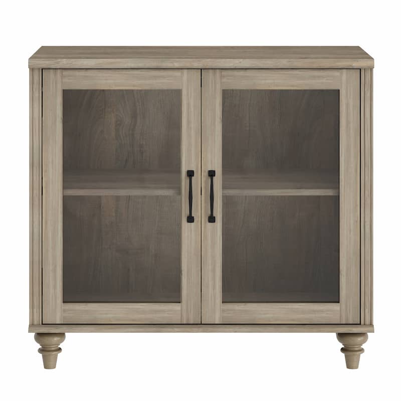 TV Stand with Glass Doors, TV Console Table TV Cabinet