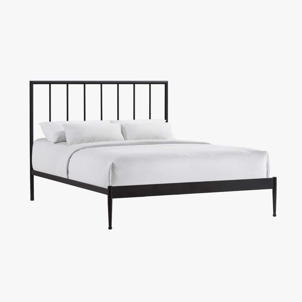 Intercon Modern Metal Panel Bed, Black