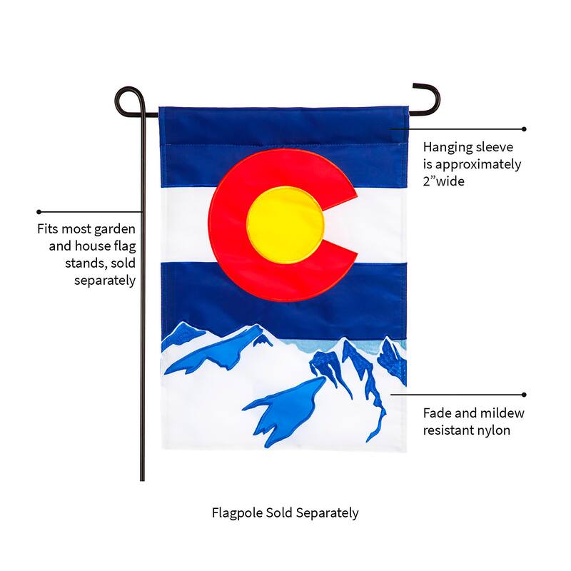 12.5 in. x 18 in. Colorado State Garden Applique Flag