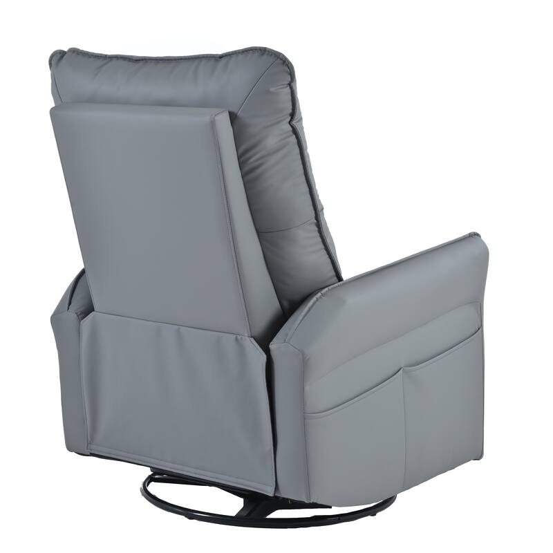 GDFStudio - 360° Swivel Rocker Recliner Chair with Manual Pull-Ring Recline