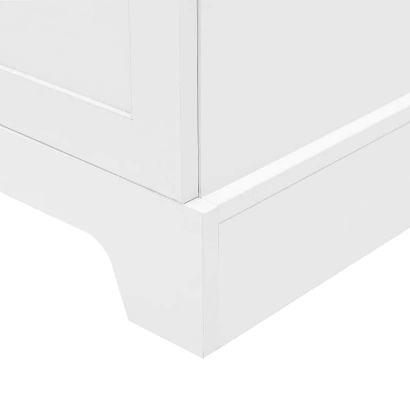 Storage Cabinet with Two Doors for Bathroom Office Adjustable Shelf MDF Board