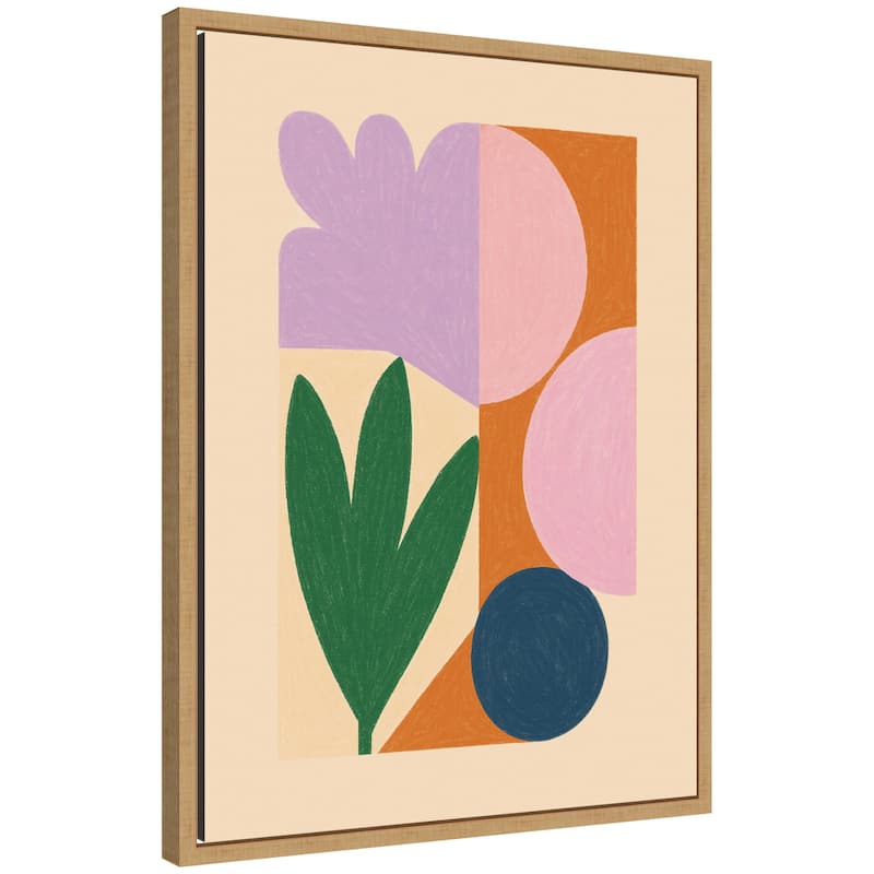 Kate and Laurel Flowers by Laura Moss Framed Canvas Wall Art Print - 18x24