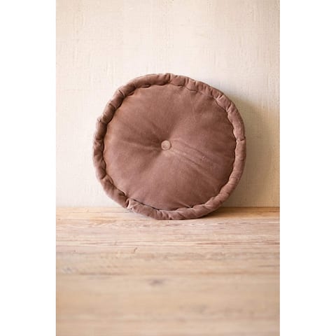 Floor Cushion - Round Velvet Cobblestone - Outdoor Decor - 16.5"d x 5.5"t