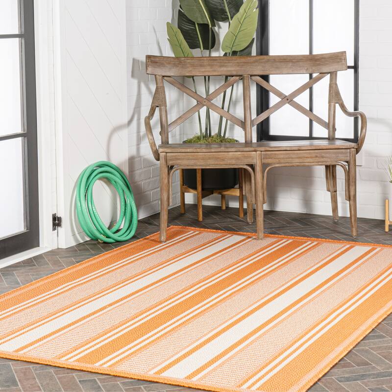 JONATHAN Y Negril Modern Double Stripe Indoor/Outdoor Area Rug