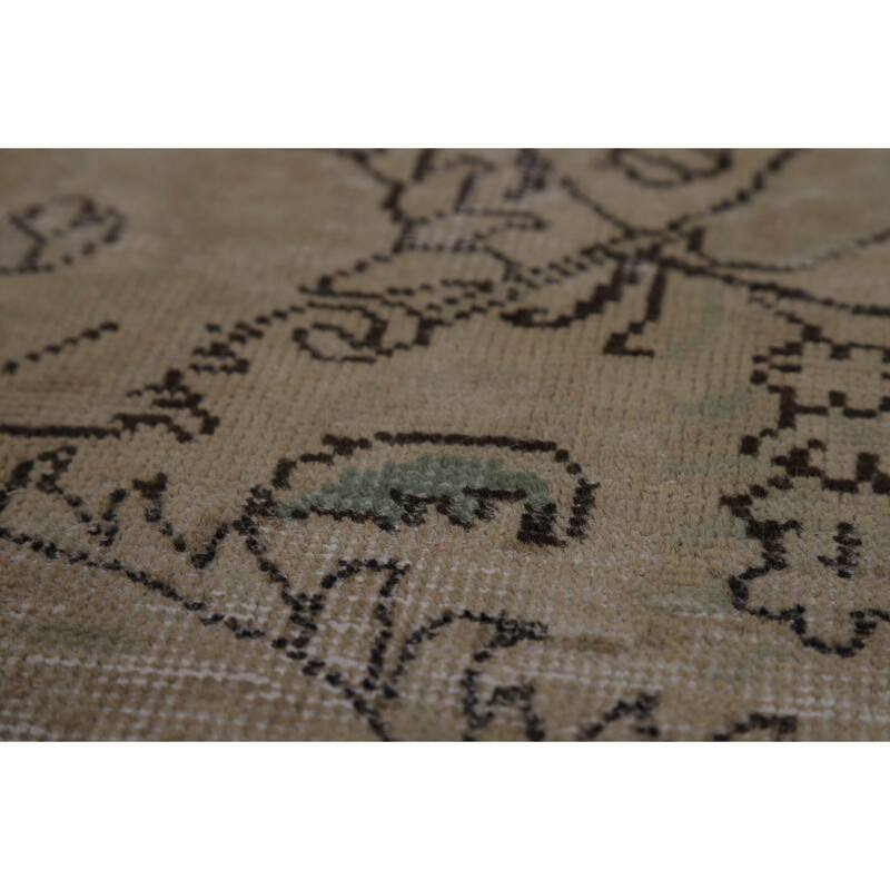 Vintage Distressed Tabriz Persian Area Rug Hand-Knotted Wool Carpet - 7'4" x 10'7"