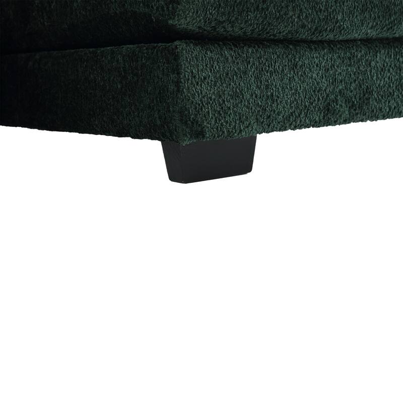 Green 110.63'' U-Shaped 6 Seater Sectional Sofa with Ottomans, Spacious and Durable Design for Living Room Comfort