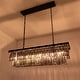 preview thumbnail 17 of 26, 47 in. Smoked Gray and Black Modern Contemporary Crystal Chandelier 2-Tier Linear Kitchen Island Pendant Light for Dining Room