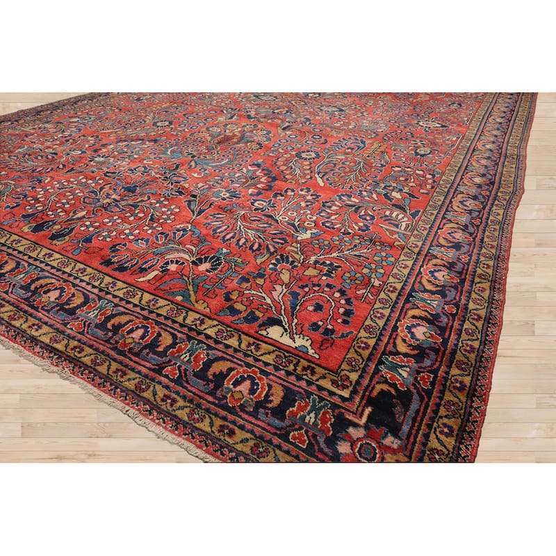 Hand Knotted Burnt Orange Persian Wool Traditional Oriental Area Rug - 10' 4'' x 16' 3''
