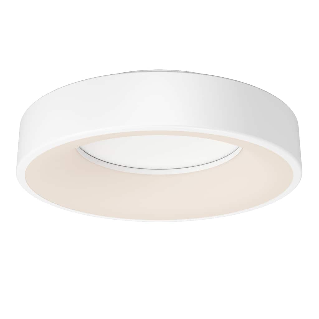 Artika Aiden Modern Flush Mount Ceiling Light Fixture, White