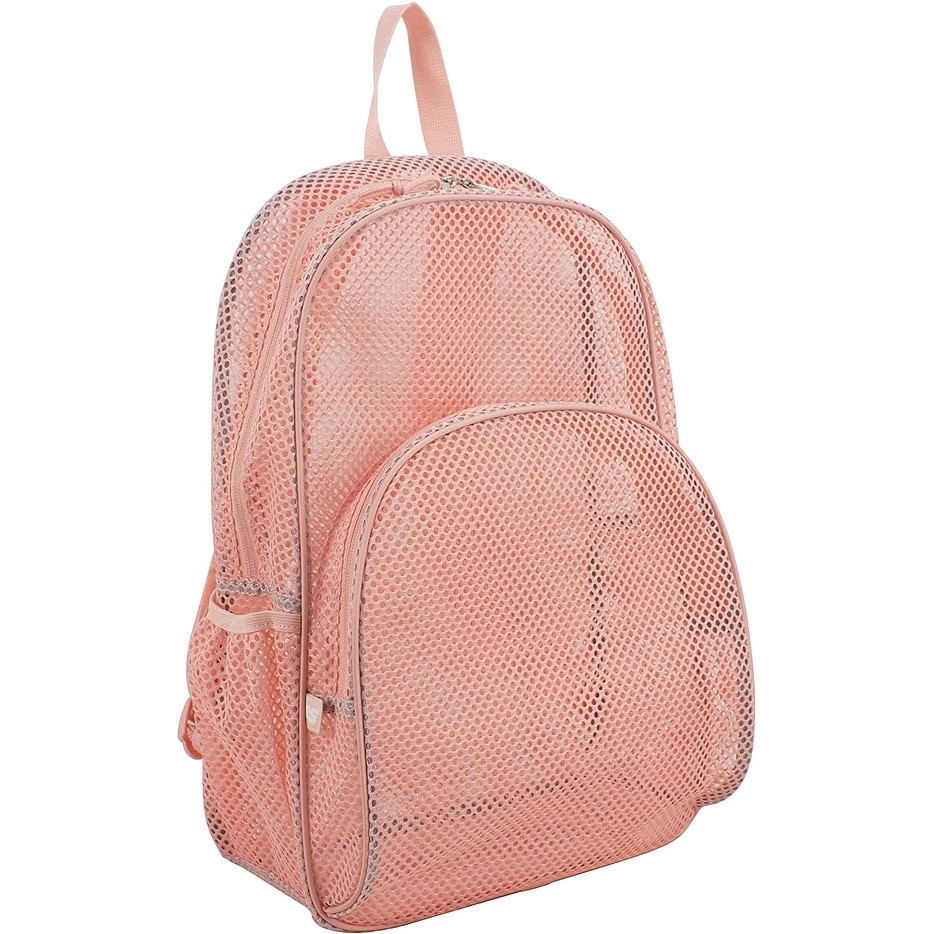 mesh backpack pink
