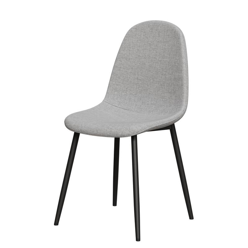 Modern Dining Chairs w/Linen Seats &Black Metal Legs,Home/Office,4 pcs