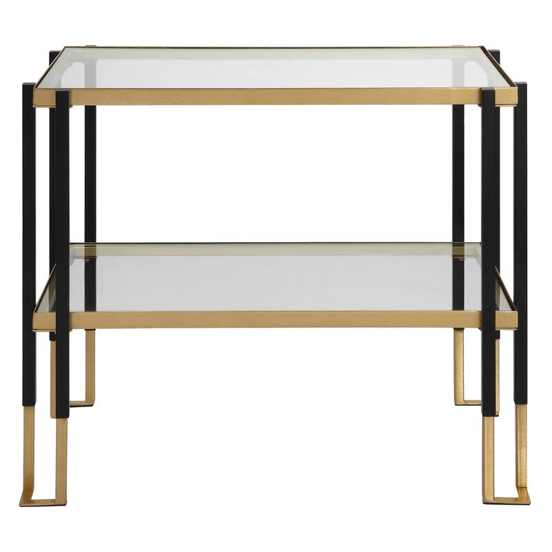 Uttermost Kentmore 28" Wide Urban Modern Gold and Black End Table Side