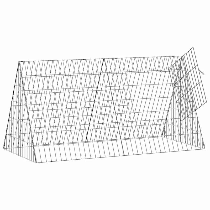 vidaXL Chicken Cage Silver in Galvanised Steel