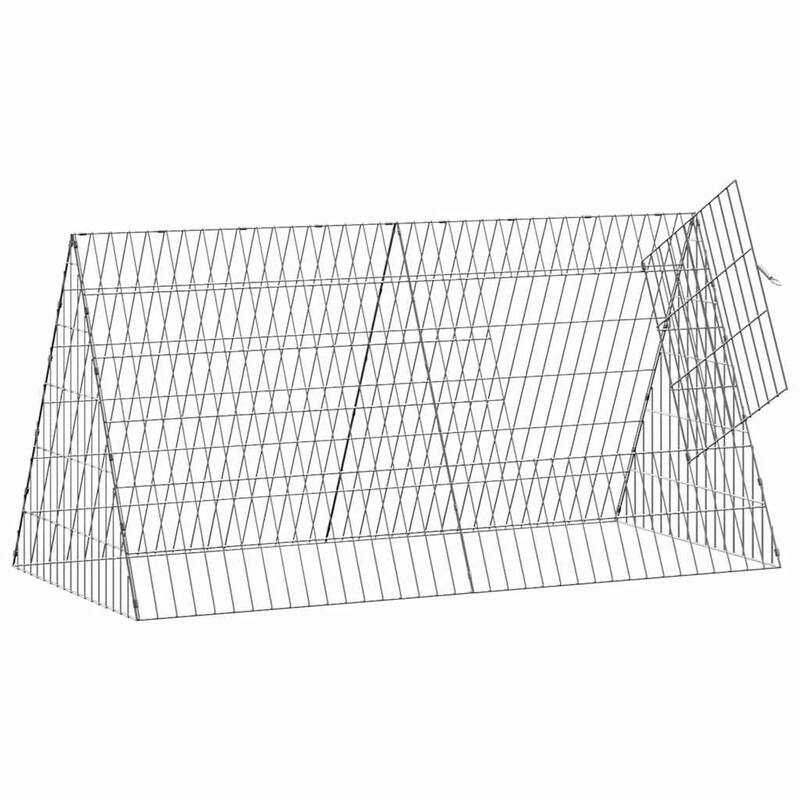 vidaXL Rabbit Cage Silver 650 x 55 x 55 cm Galvanised Steel