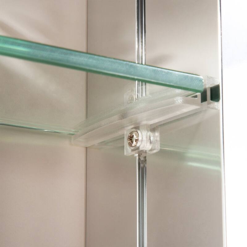 Rectangular Aluminum Recessed Mount/Surface Mount Medicine Cabinet with Mirror and Adjustable shelves