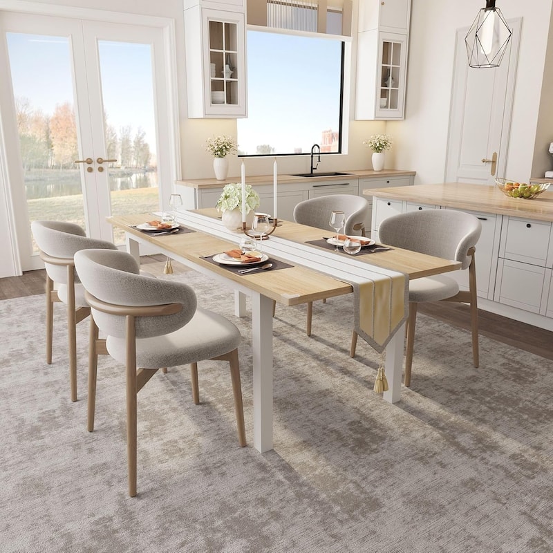 43.7in-63in Extendable Dining Table